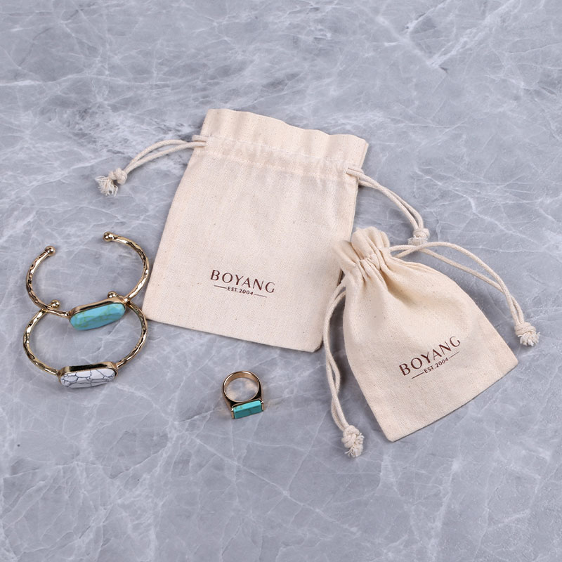 custom cotton jewellery pouch