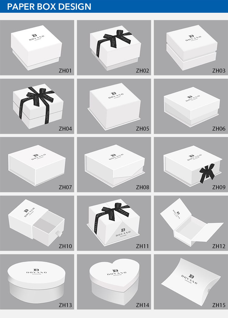 Custom rigid paper jewelry packaging box style