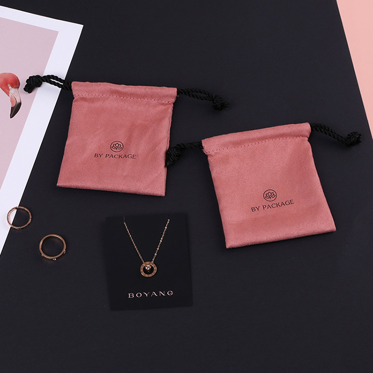 Personalized High Quality Custom Logo Pink Gift Packaging Dust Pouches