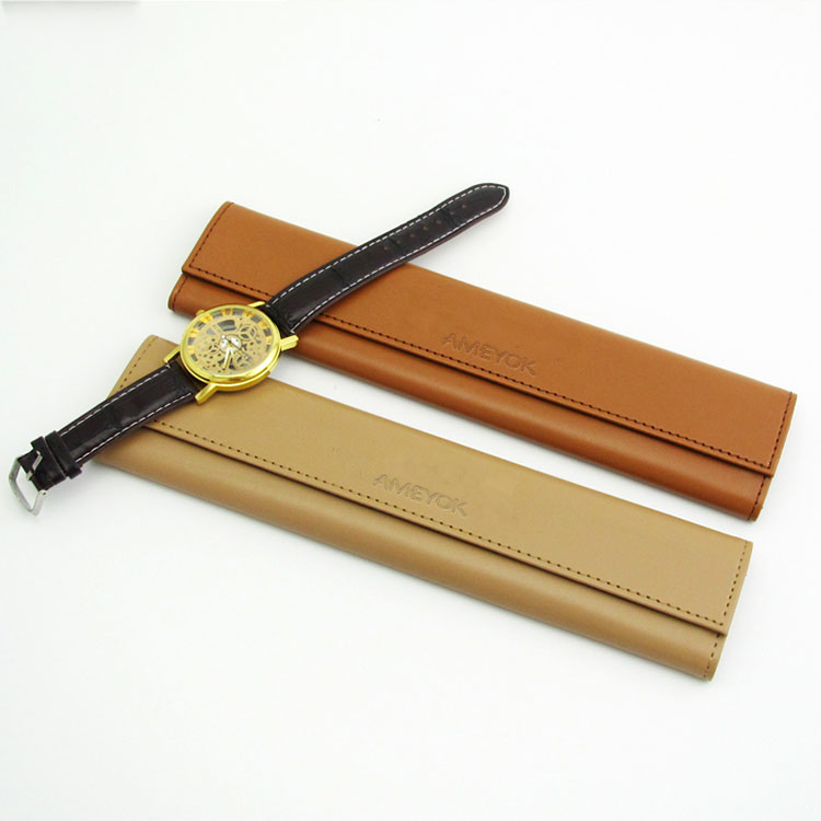 New design fashionable handmade felt custom watch gift pouch pu leather watch storage bag