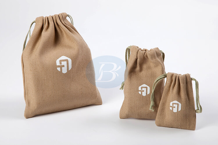 Custom mini linen drawstring bags