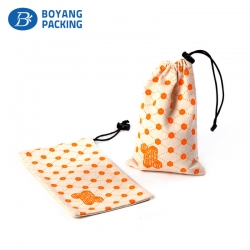 Custom orange dot pattern canvas pouch wholesale factory