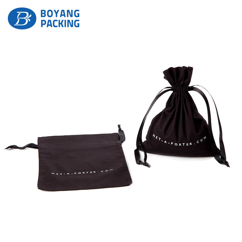 Black cotton design packing pouch manufacturer