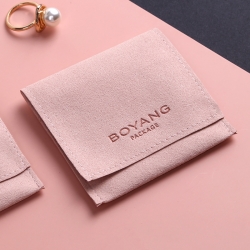 Custom Jewellery Bag Jewelry Packaging Bags Folded Small Envelope Flap Microfiber Jewelry Pouch