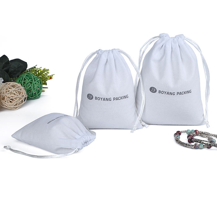 Wholesale Custom White ECO Friendly Bulk Organic Cotton Drawstring Bag Pouch with Logo