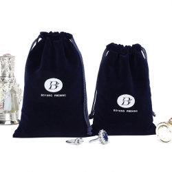 Personalised Large Wedding Gift Pouch Custom Logo Drawstring Velvet Jewelry Bag