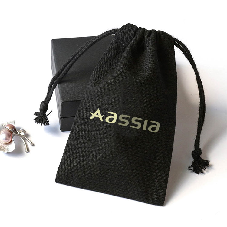 Eco Friendly Custom Cotton Dust Packaging Gift Bag Jewelry Pouch with Custom Logo