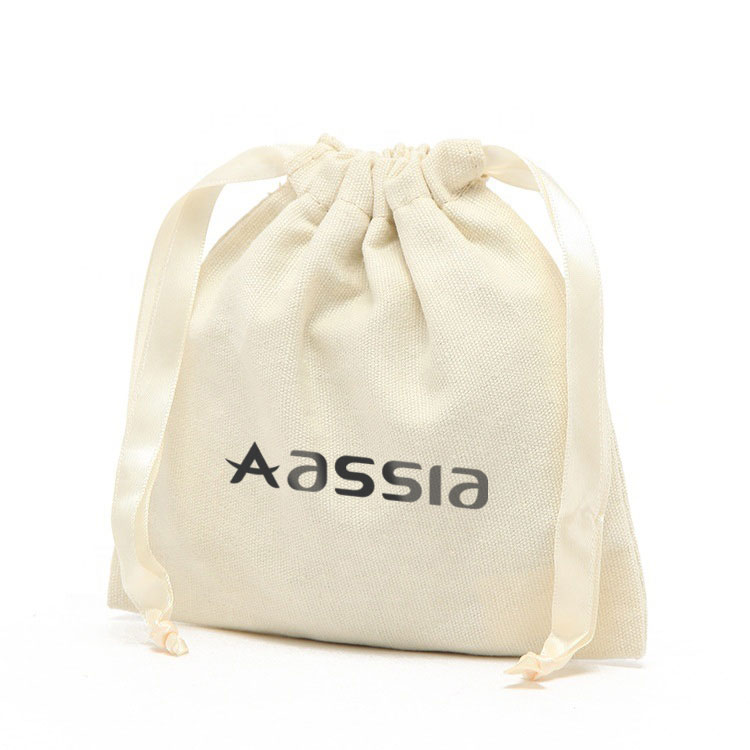 New Design Cotton Dust Bag With Custom Logo Drawstring Pouch Custom Recycled Cotton Bags