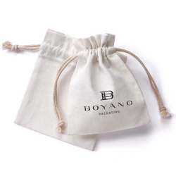 Eco Reusable Custom Cotton Canvas Packaging Bag Pouch with Logo