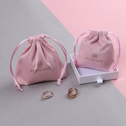 Personalised custom pink luxury velvet dust gift bag pouch packaging