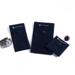 New design fashionable handmade custom watch gift button bag felt velvet watch storage pouch