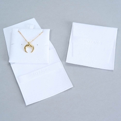 White luxury envelope necklace bangle bag custom microfiber jewelry pouch insert pad