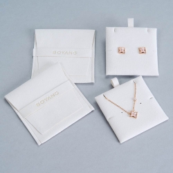 Customized Envelope Jewelry Necklace Package Pouch Small Microfiber Jewelry Bag with Logo