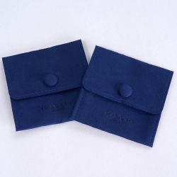 Eco friendly blue custom microfiber cloth pouch jewelry package bags suede microfiber jewelry pouches