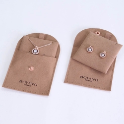 Popular Unique Flannel Necklace Bracelet Ring Snap Button Custom Microfiber Jewelry Bag Pouch Packaging