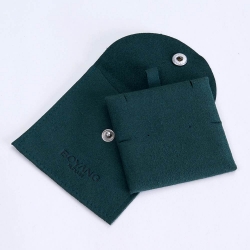 New arrival custom logo green microfiber jewelry bags pouches