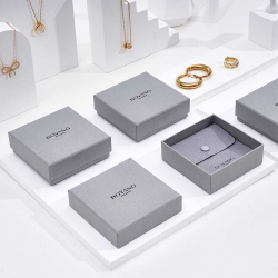 Custom Logo Printed Jewellery Packaging Boxes Jewelry Gray Paper Box Gift Packaging Box