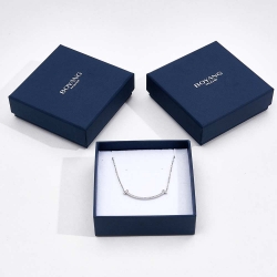 Custom blue rigid paper luxury jewellery box mini jewelry gift storage packaging boxes with logo