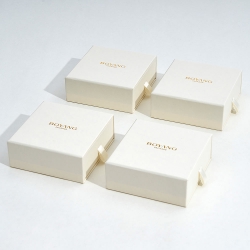 White eco friendly custom logo sliding drawer jewellery boxes jewelry packaging pouch and box